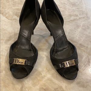 Christian Dior peep toe pumps